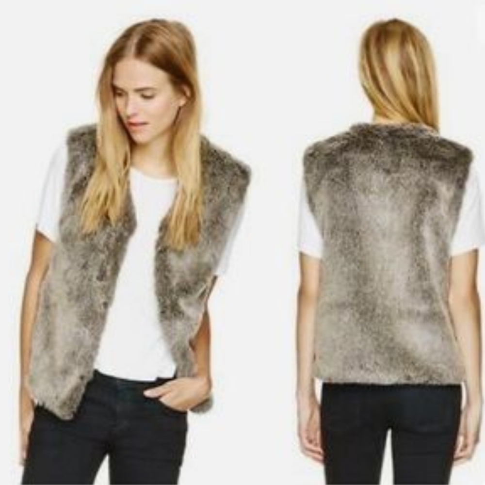 Talula faux fur brown vest sz xxs. Fits Like a Small, Boho. Western